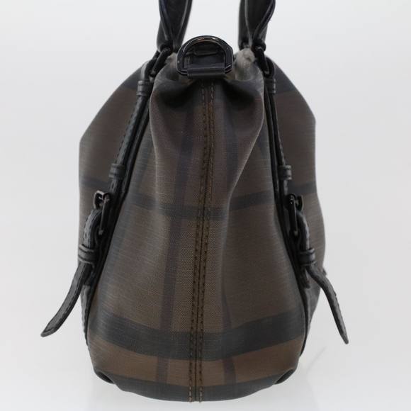 BURBERRY Nova Check Shoulder Bag PVC Leather Brown Auth yk7846B - Picture 4 of 15